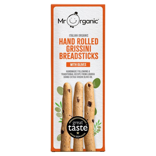 Mr Organic olive breadsticks 130g, imported from the UK