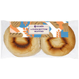 Ocado white oven bottom muffins 4 pack, imported from the UK