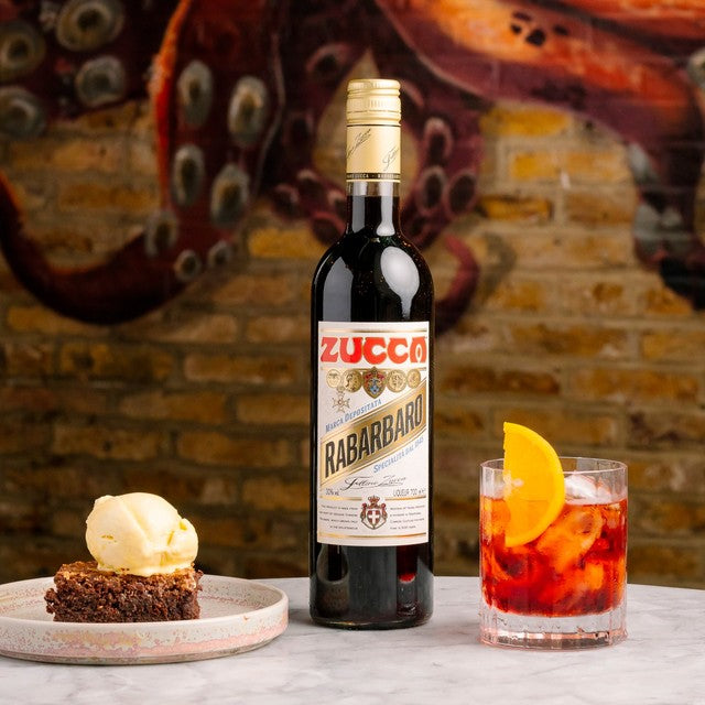 Zucca Rabarbaro herbal liqueur 70cl, imported from the UK