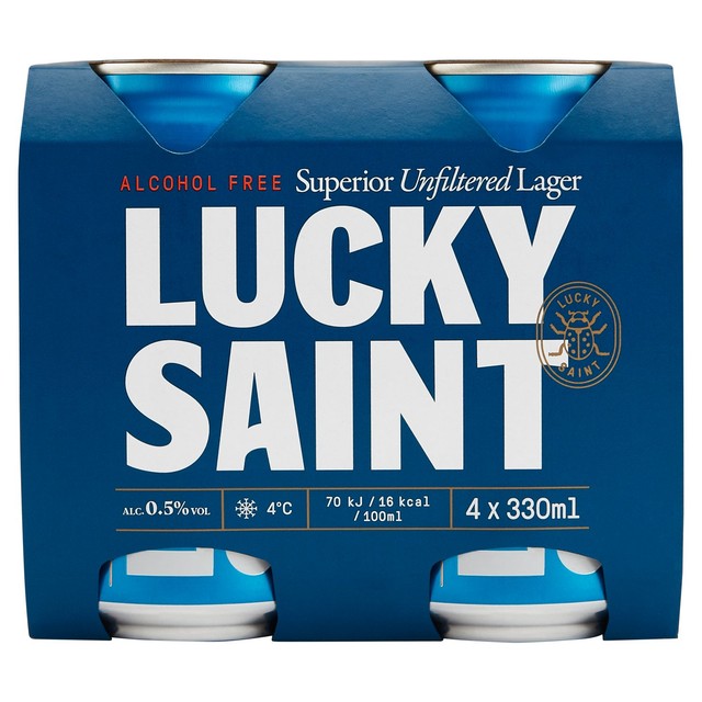 Lucky Saint Lager Alcohol Free 0.5% 4 x 330ml, UK version