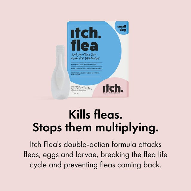 Itch flea and tick treatment for small dogs 2-10kg (British brand)