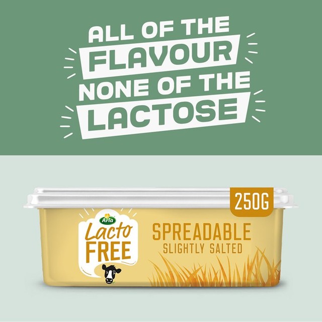 Arla lactose free spreadable butter tub 250g - British product