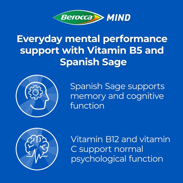Berocca Mind Berry effervescent tablets 15 tablets - British product