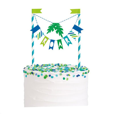 Unique Party Blå & Grønn Dinosaur Bunting Kaketopp