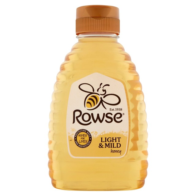 Rowse Light & Mild Squeezy Honey 340g, imported from the UK
