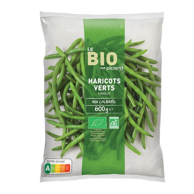 Picard frozen organic green beans 600g, imported from the UK