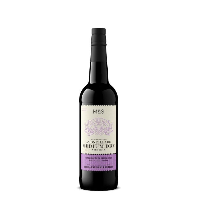 M&S Medium Dry Amontillado Sherry 75cl, imported from the UK