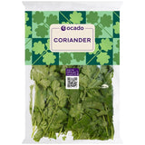 Ocado fresh coriander herb leaves plastic bag 30g, imported from the UK