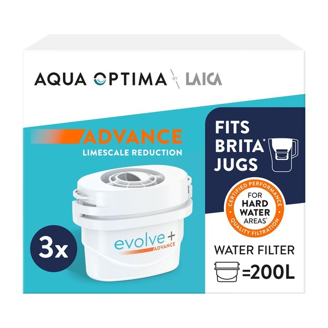 Aqua Optima Evolve+ Advance water filter cartridges 3 pack - British product