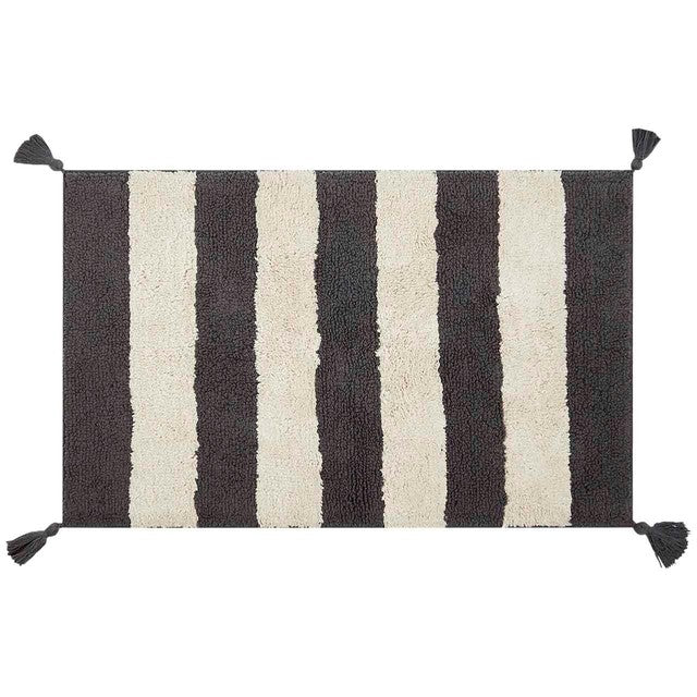 M&S striped bath mat in charcoal, 100% cotton, UK version