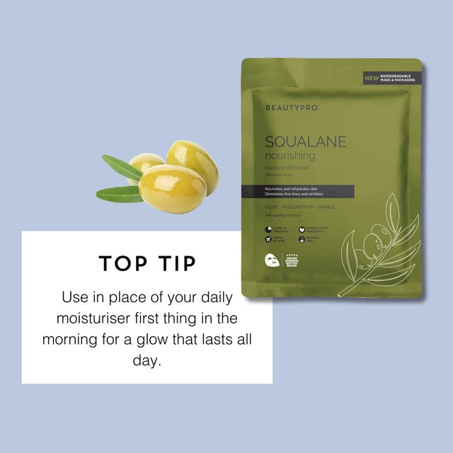 BeautyPro Squalane Nourishing Face Sheet Mask 30g - British product