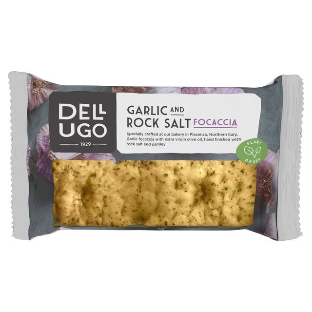 Dell'Ugo roasted garlic and sea salt focaccia 145g - British product