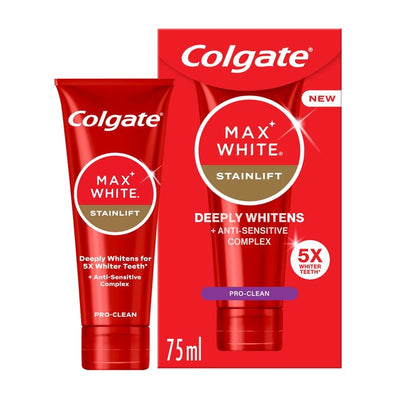 M&S Colgate Max White Stainlift Mint Teeth Whitening Tannkrem 75ml- Kjøp online på McGrocer