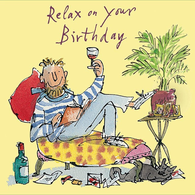 Woodmansterne birthday card with Quentin Blake art 17.3x16.7cm, imported from the UK