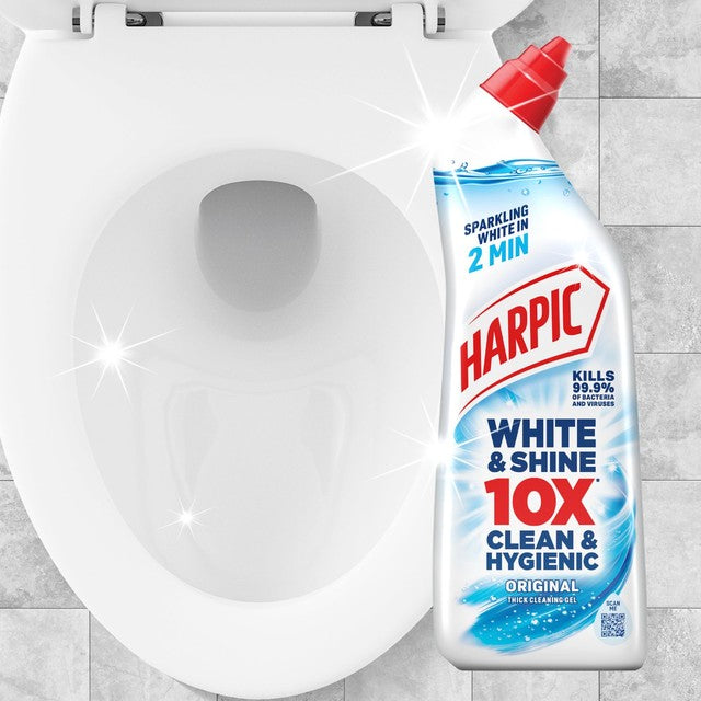 Harpic White & Shine Bleach Original toilet cleaner gel 750ml, UK version