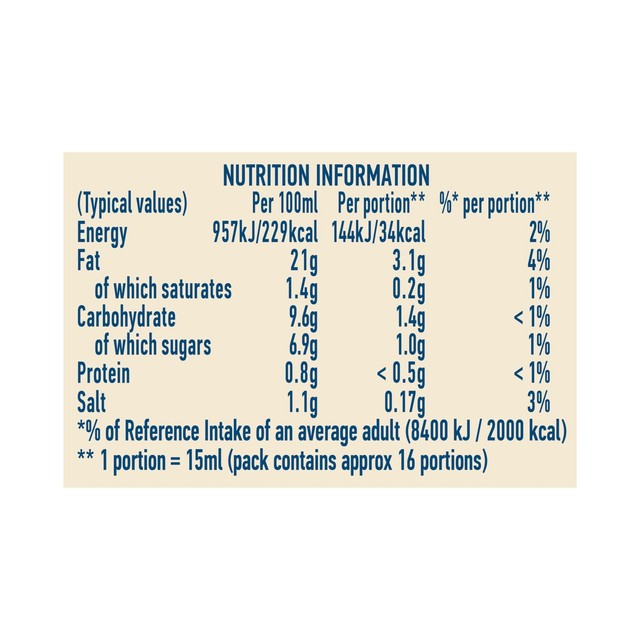 Hellmann's Thousand Island salad dressing 250ml, UK version