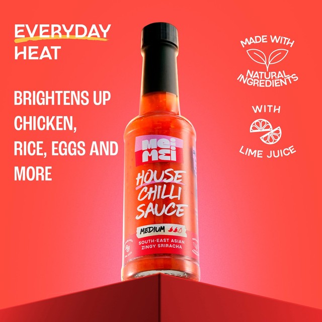 Mei Mei House Sriracha chilli sauce, imported from the UK