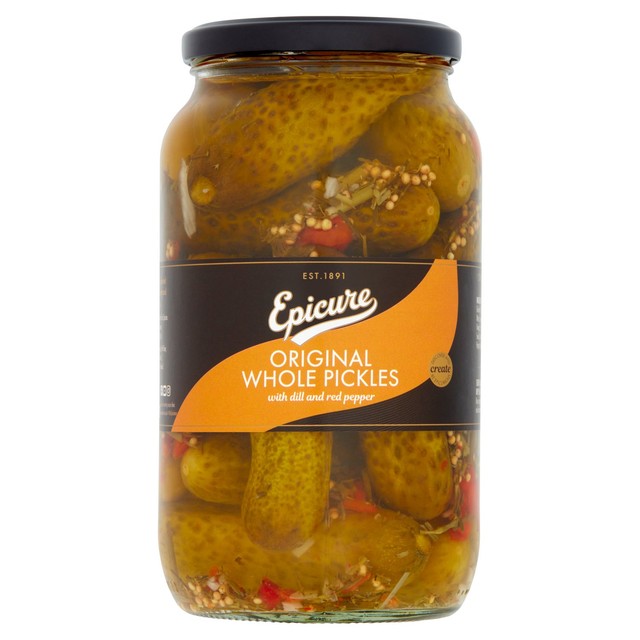 Epicure Original Whole Pickles with dill and red pepper 970g - British product