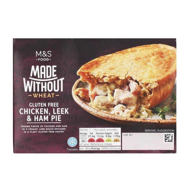 M&S Gluten Free Chicken Leek Ham Pie 200g, imported from the UK