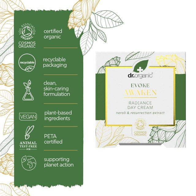 Dr Organic Evoke Awaken Radiance day cream 50ml - British product