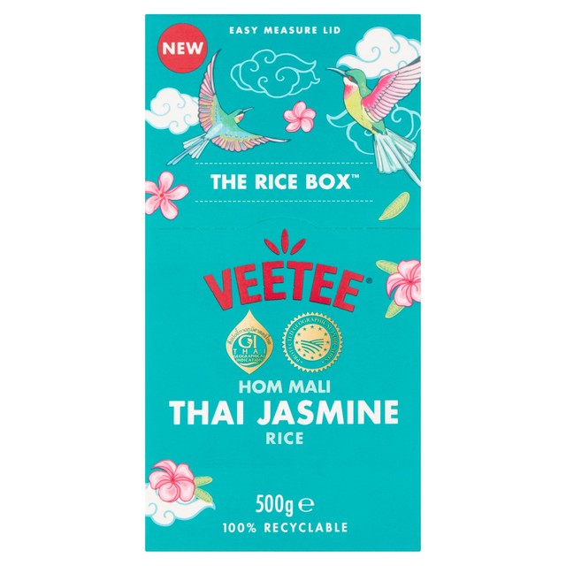 Veetee Thai Hom Mali Jasmine Rice 500g (British brand)