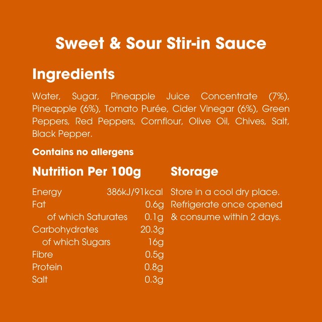 Bay's Kitchen sweet and sour low fodmap sauce 260g - British product