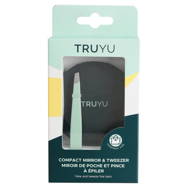 Truyu compact mirror and tweezer set (British brand)