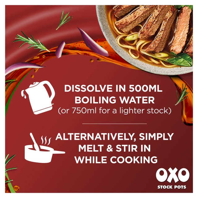 Oxo Reduced Salt Beef Stock Pots 4 x 20g, imported from the UK