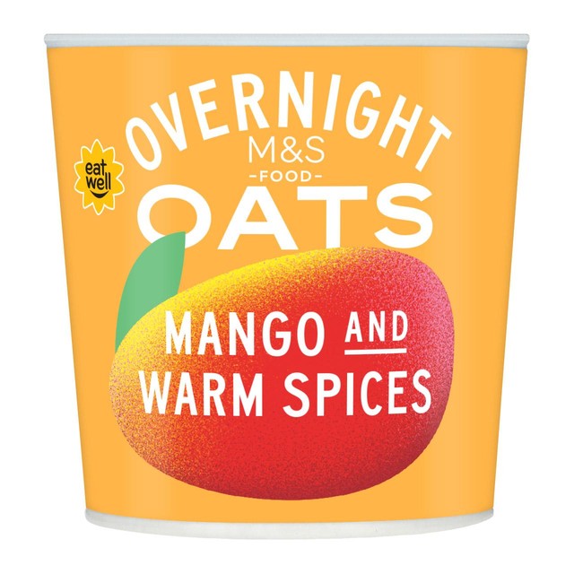 M&S mango and warm spices overnight oats pot - British product