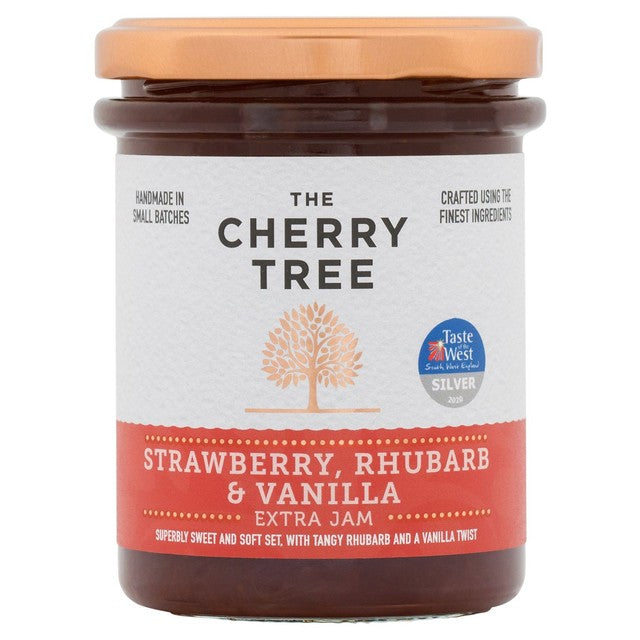 The Cherry Tree Strawberry Rhubarb Vanilla Jam 225g (British brand)