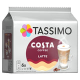 Tassimo Costa Latte coffee pods 6 pack (British brand)