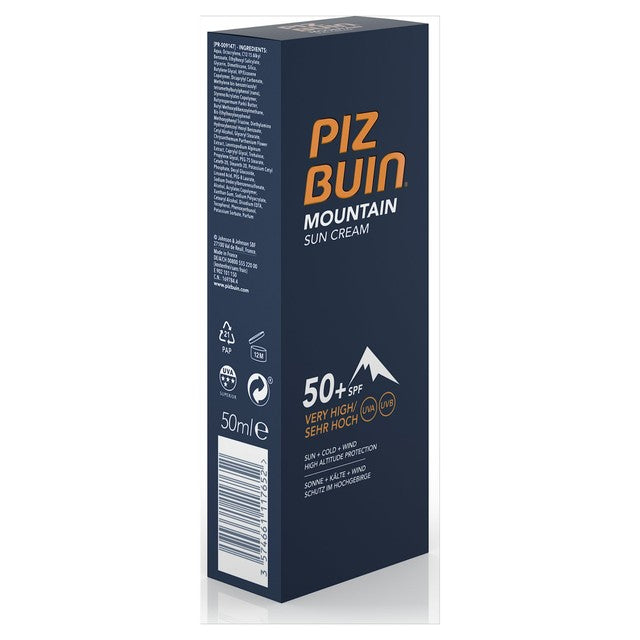 Piz Buin Mountain Sun Cream SPF 50+ 50ml, imported from the UK