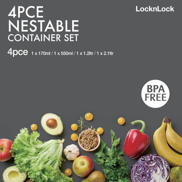 Locknlock nestable rectangular container 4-piece set, UK version
