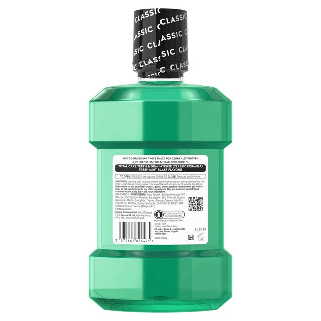 Listerine Total Care Intense Mint Classic mouthwash 1L, UK version