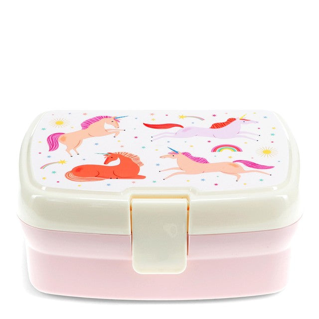 Rex London unicorn lunch box with tray - British product