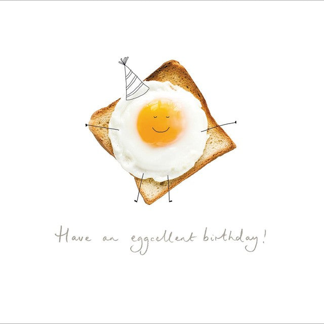 Woodmansterne Eggcellent Fried Egg birthday greeting card 160mm x 160mm - British product