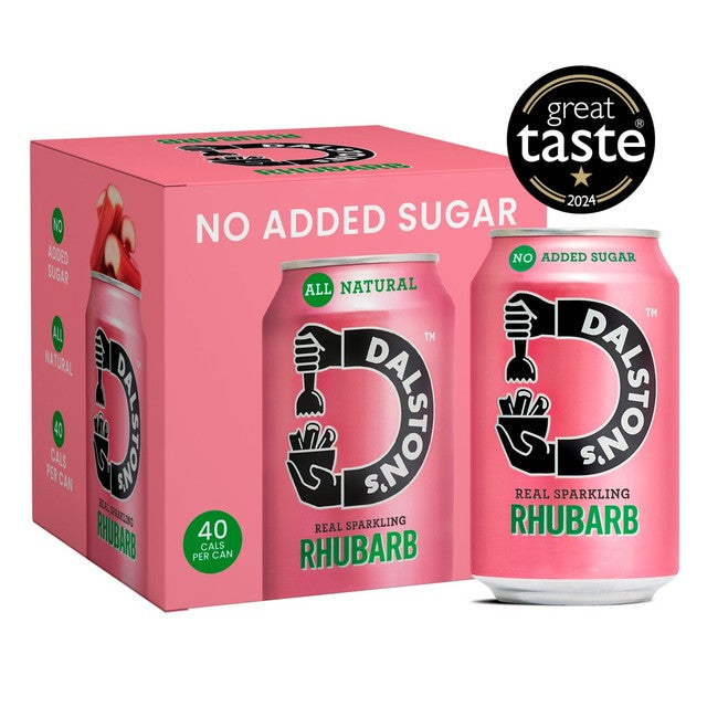 Dalston's sparkling rhubarb drink 4 x 330ml cans - British product