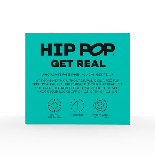 Hip Pop Tropical Peach sparkling fruit drink 4 x 330ml cans, UK version