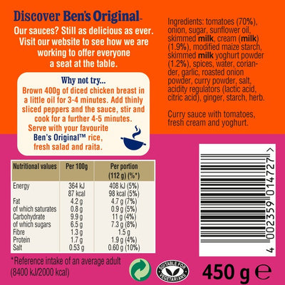 M&S Ben's Original Tikka Masala Curry Saus 450g- Kjøp online hos McGrocer