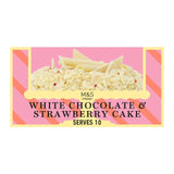 M&S White Chocolate & Strawberry Cake 880g, imported from the UK