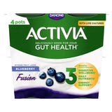 Activia Blueberry Acai gut health fruit yogurt multipack 4 x 120g - British product