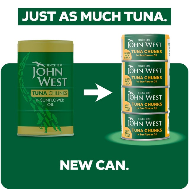 John West tuna chunks in sunflower oil 4 x 125g multipack, UK version