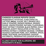 Pipers Chorizo potato crisps 150g, imported from the UK