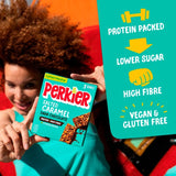 Perkier salted caramel & dark chocolate vitamin bars 3 x 37g, imported from the UK