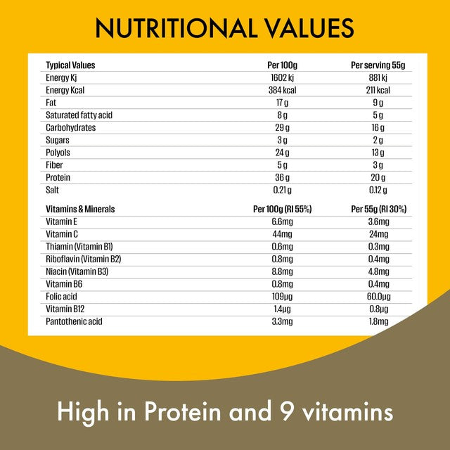 Fulfil protein bar Chocolate Hazelnut Whip 55g, imported from the UK