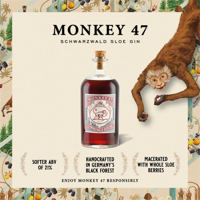 Monkey 47 Schwarzwald Sloe Gin 50cl, imported from the UK