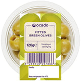 Ocado pitted green olives 120g, imported from the UK