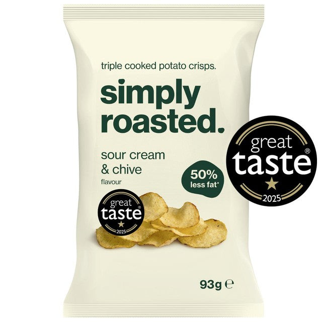 simply roasted sour cream and chive crisps 93g (British brand)