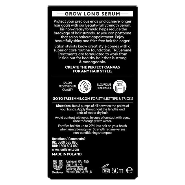 TRESemme Beauty-full Strength Grow Strong hair serum 50ml (British brand)