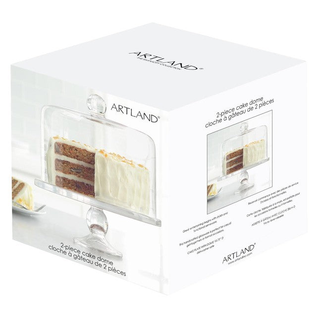 Artland straight sided dome cake stand glass 28x27cm - British product